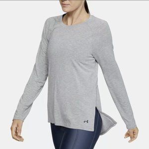Under Armour Women's Long Sleeve Open Back Gray T-Shirt